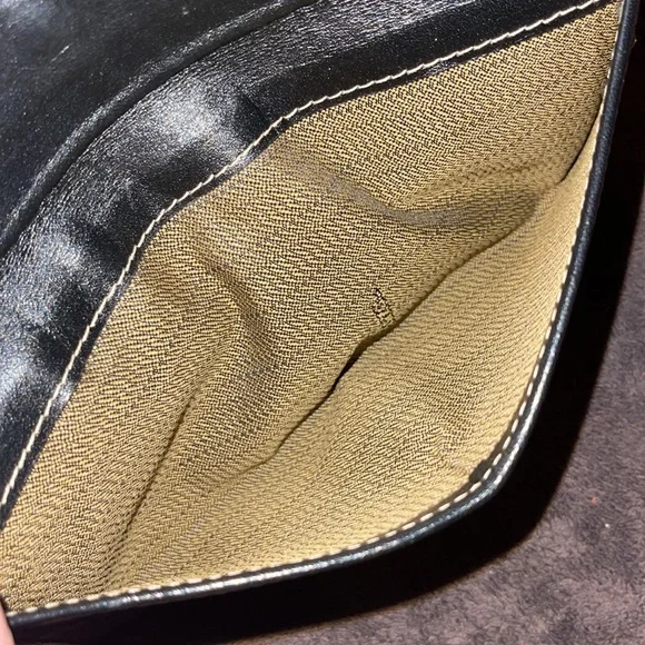 Fendi leather & canvas tri fold wallet